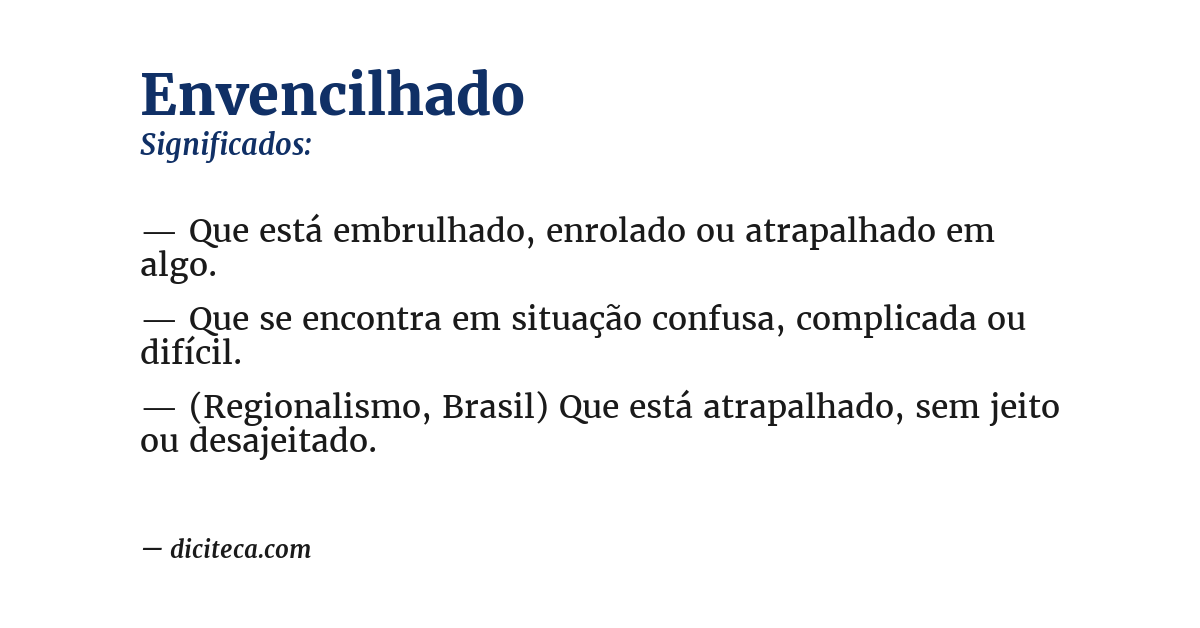 Significado de envencilhado