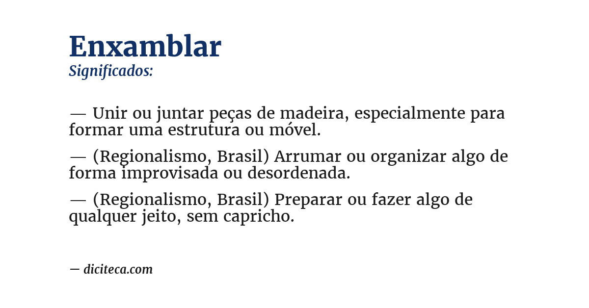 Significado de enxamblar