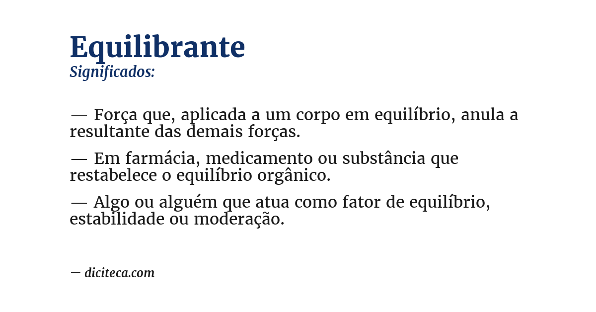Significado de equilibrante