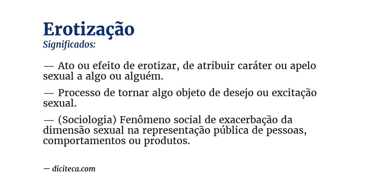 Significado de erotização