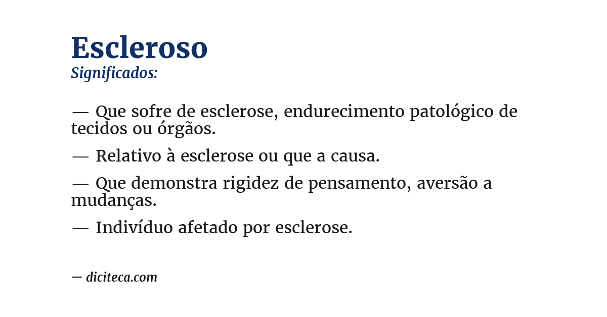 Significado de escleroso