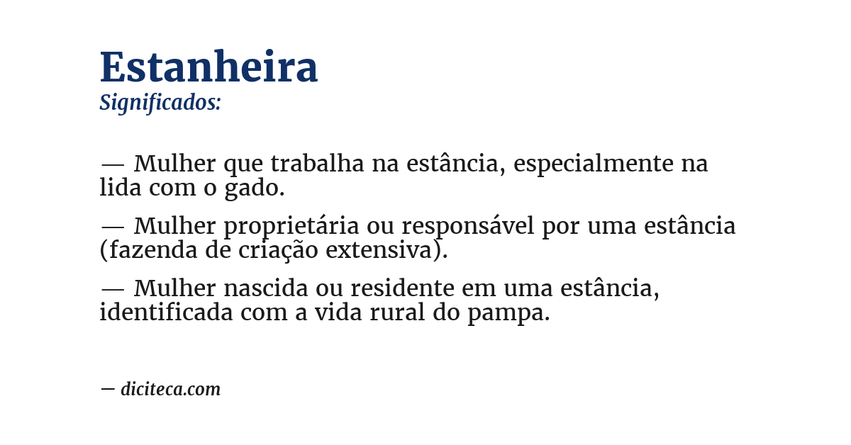 Significado de estanheira