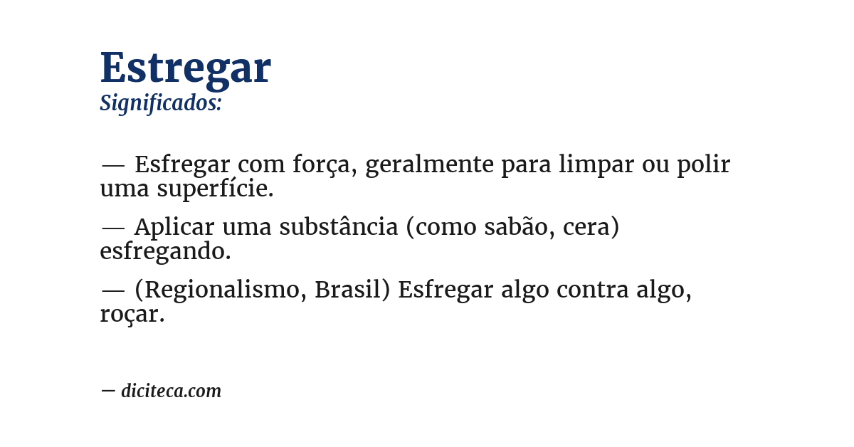 Significado de estregar