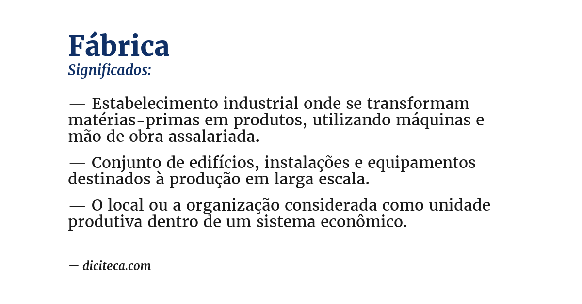 Significado de fábrica