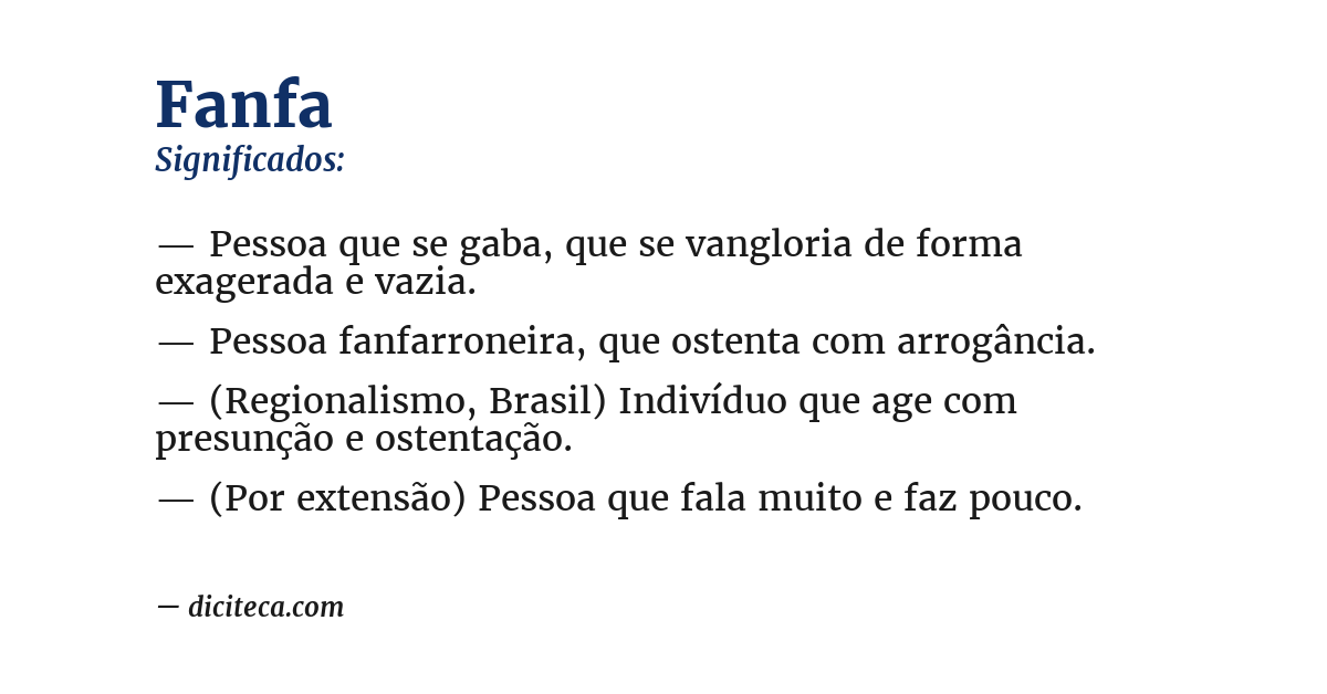 Significado de fanfa