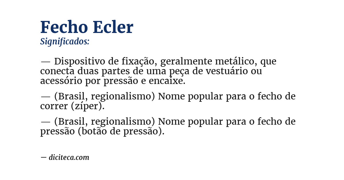 Significado de fecho ecler