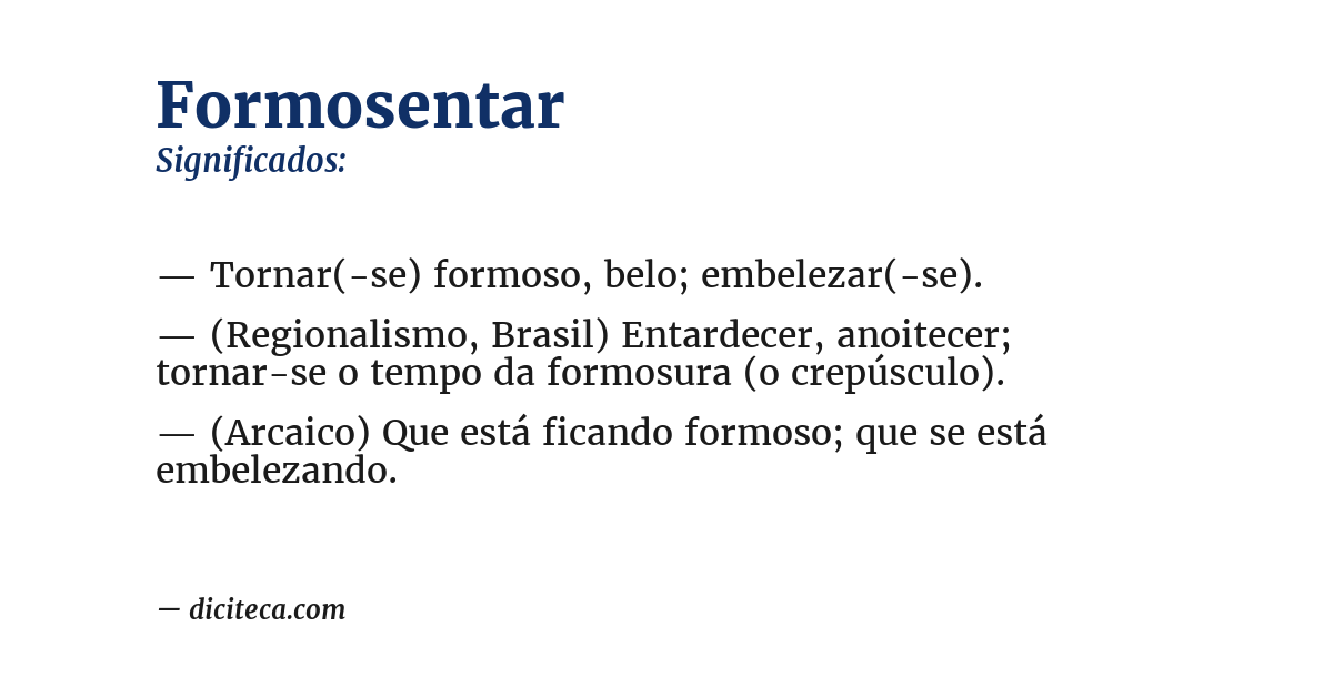 Significado de formosentar