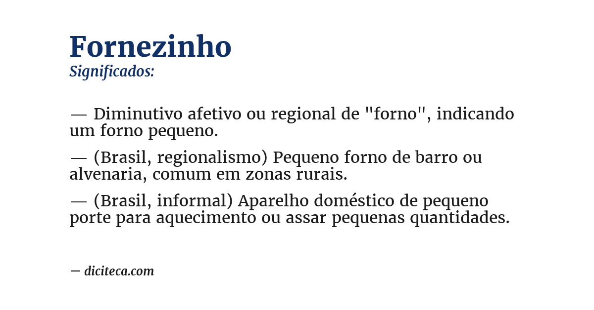 Significado de fornezinho
