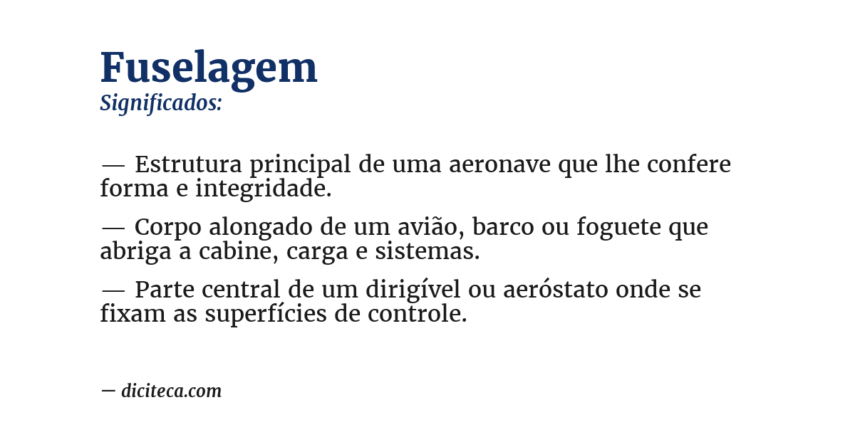 Significado de fuselagem