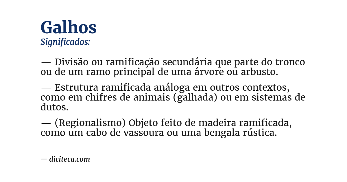 Significado de galhos
