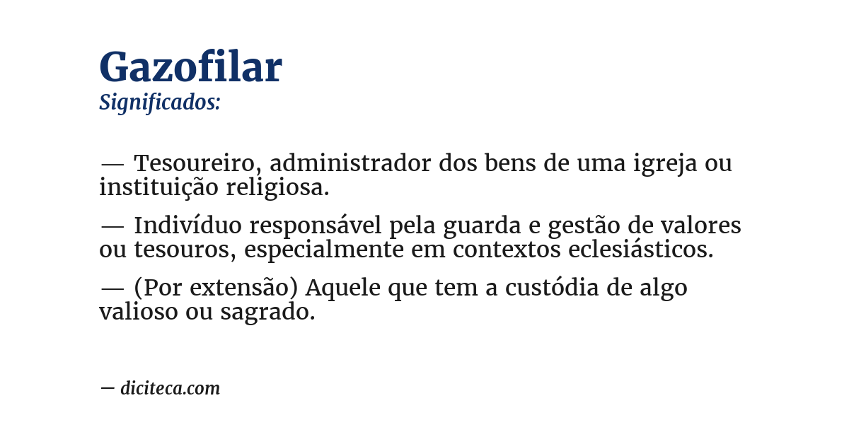 Significado de gazofilar
