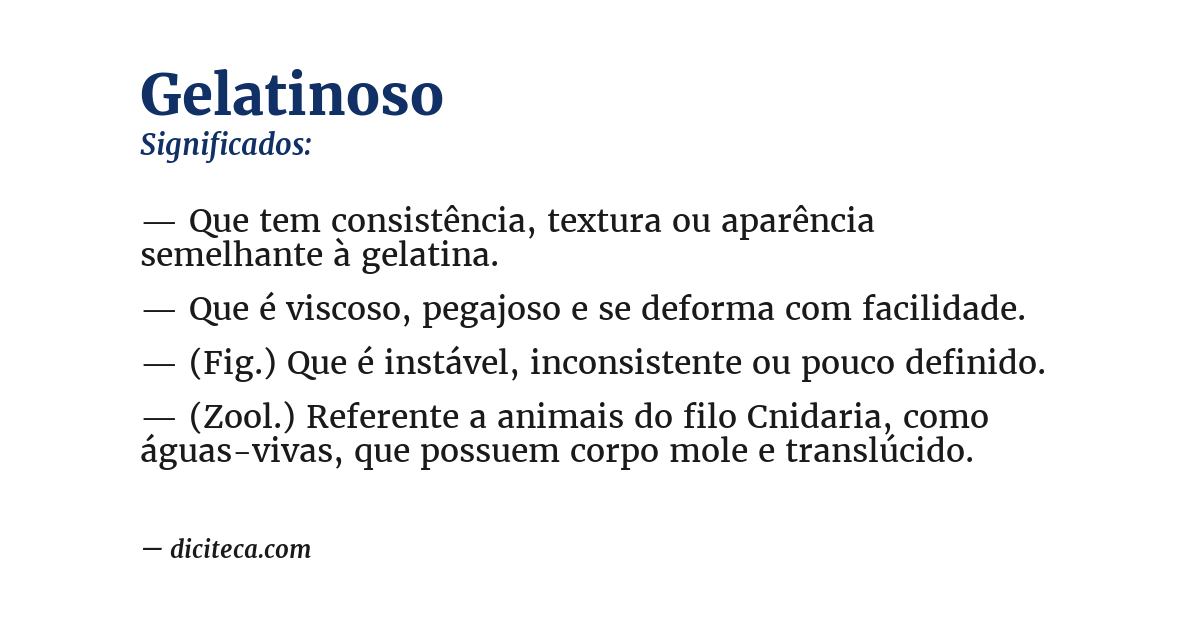 Significado de gelatinoso