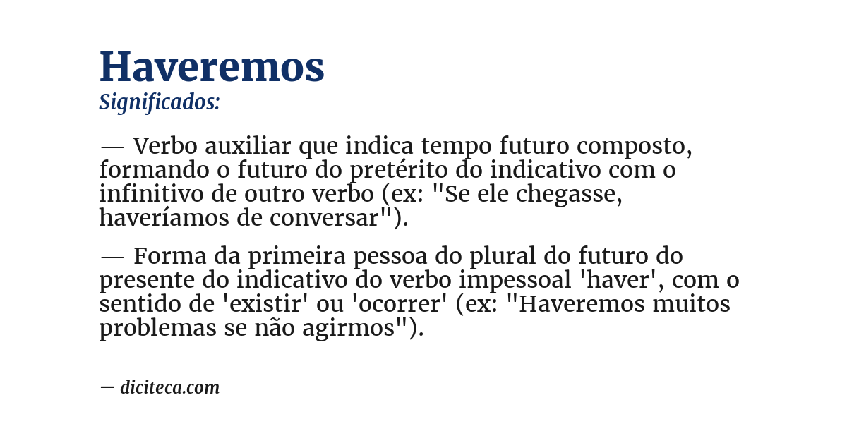 Significado de haveremos