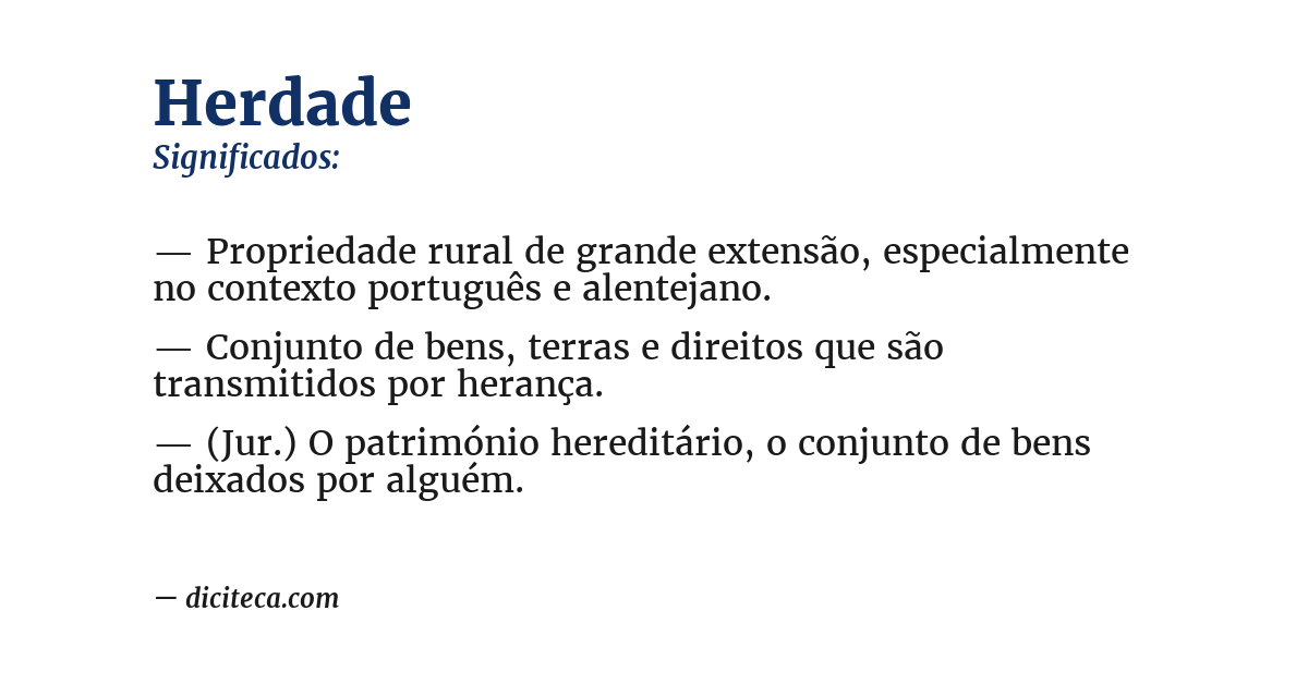 Significado de herdade
