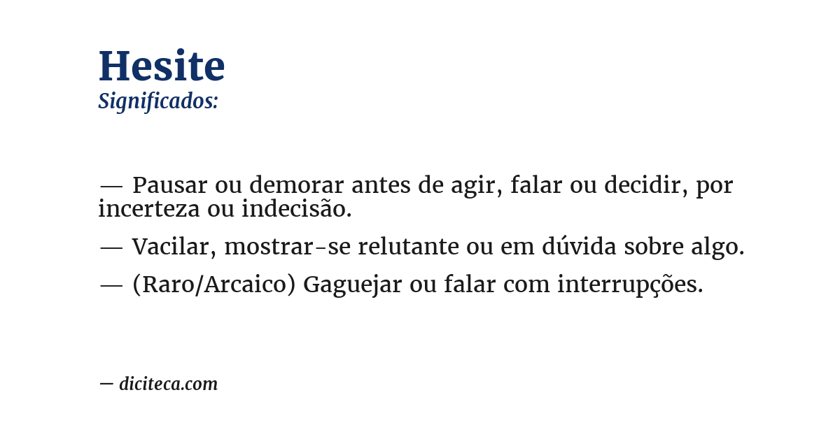 Significado de hesite