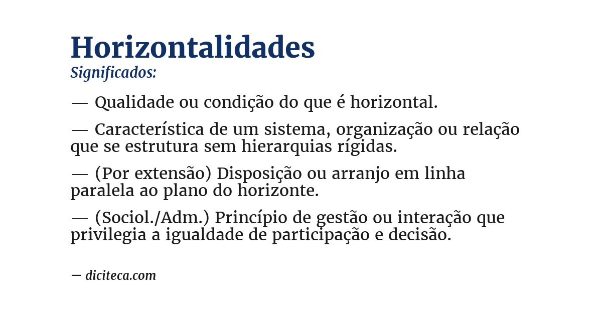 Significado de horizontalidades