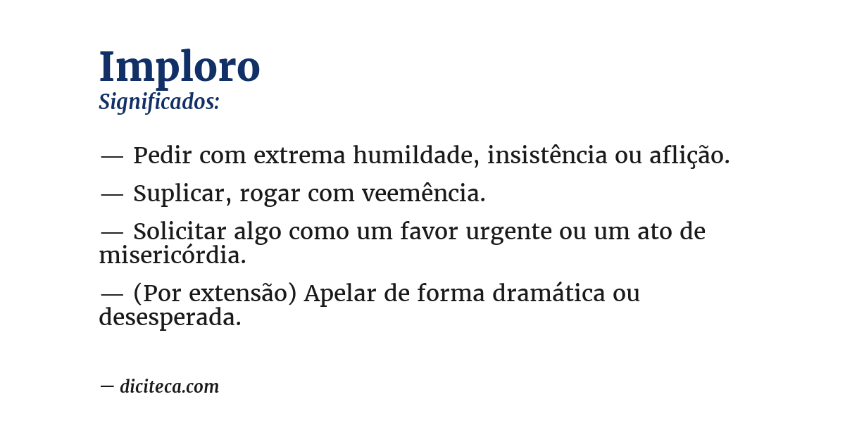 Significado de imploro