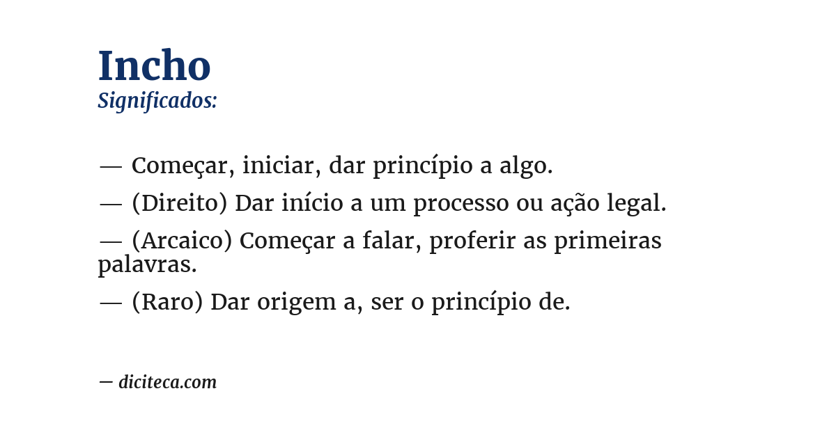 Significado de incho
