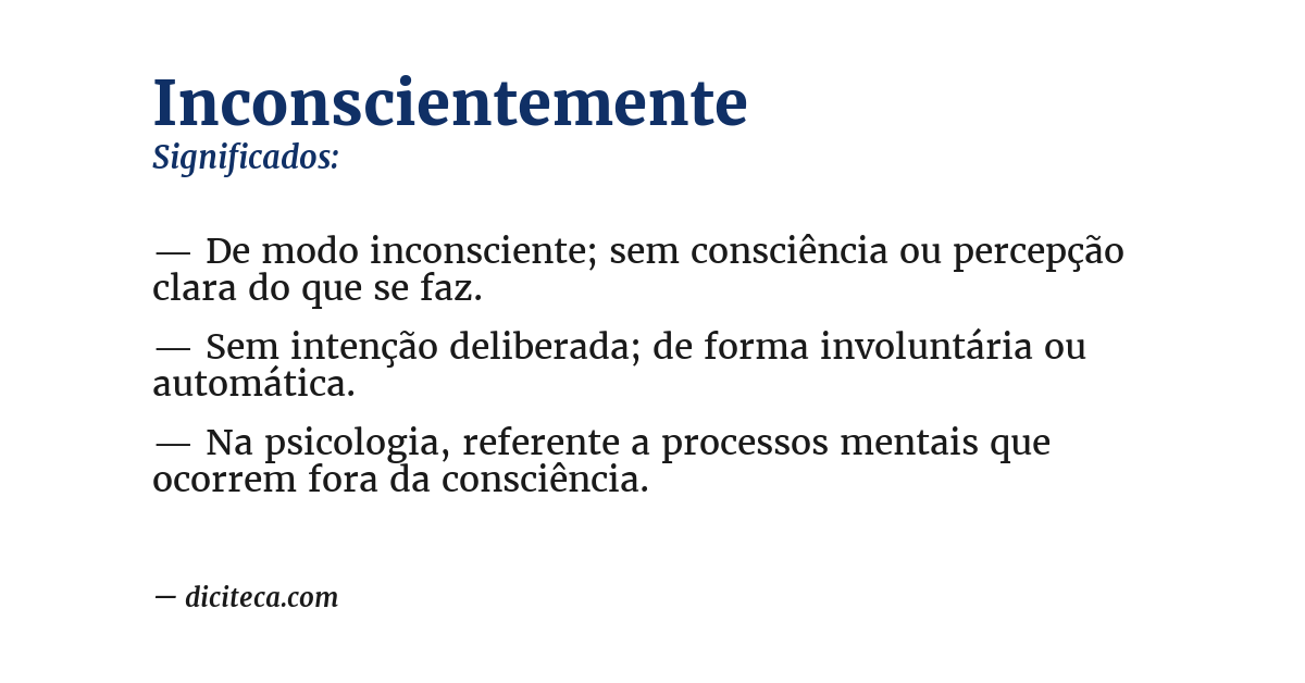 Significado de inconscientemente