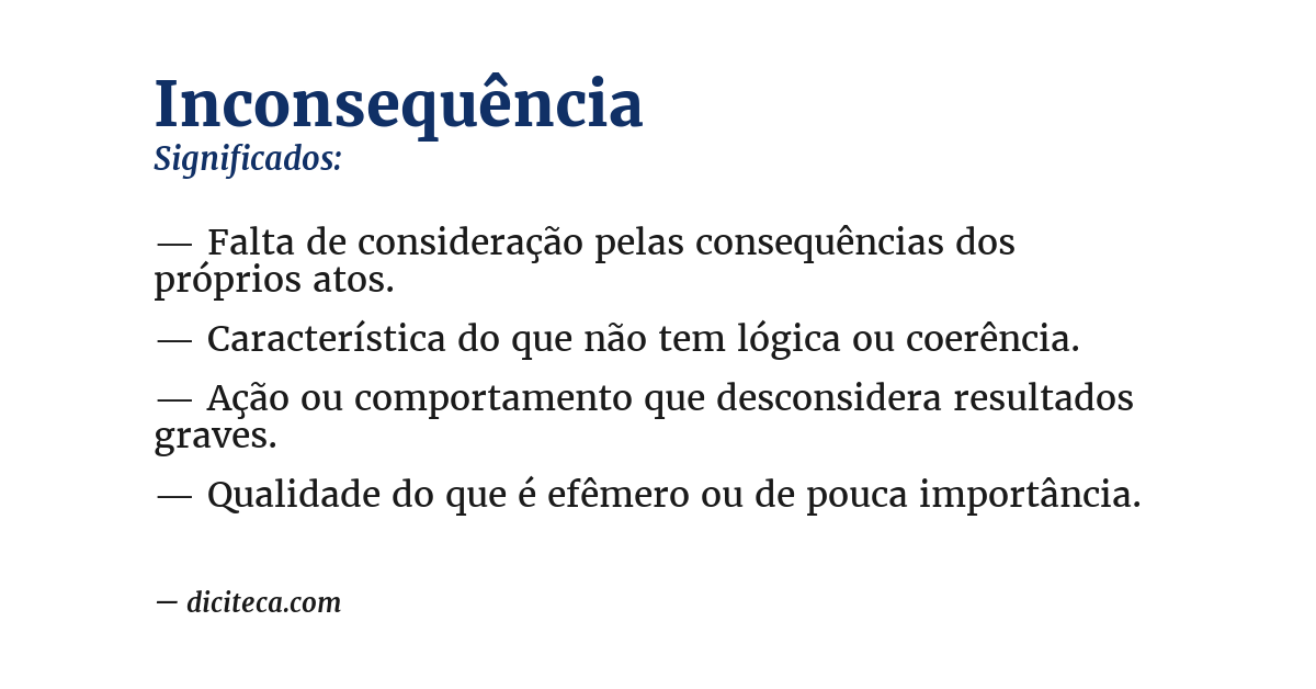 Significado de inconsequência