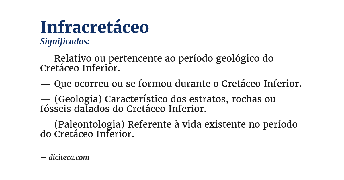 Significado de infracretáceo