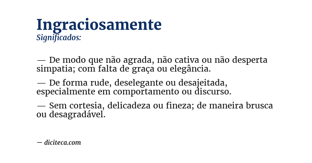 Significado de ingraciosamente