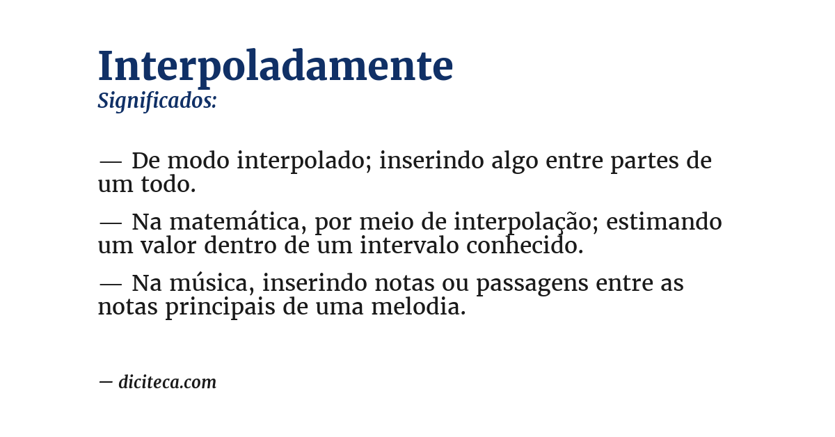 Significado de interpoladamente