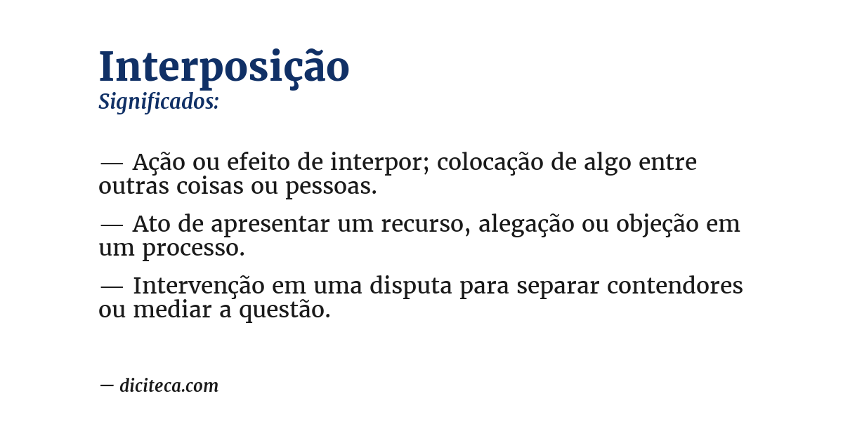 Significado de interposição