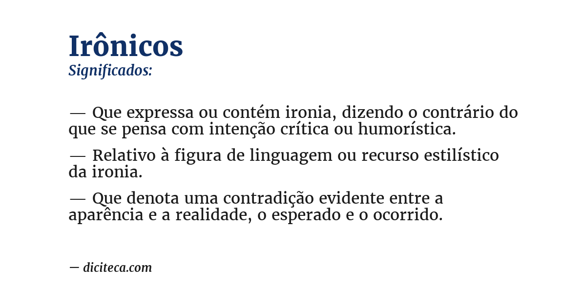 Significado de irônicos