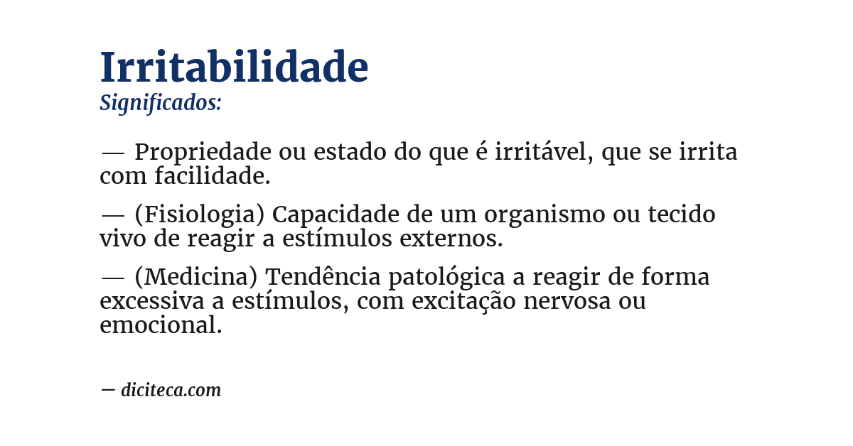 Significado de irritabilidade