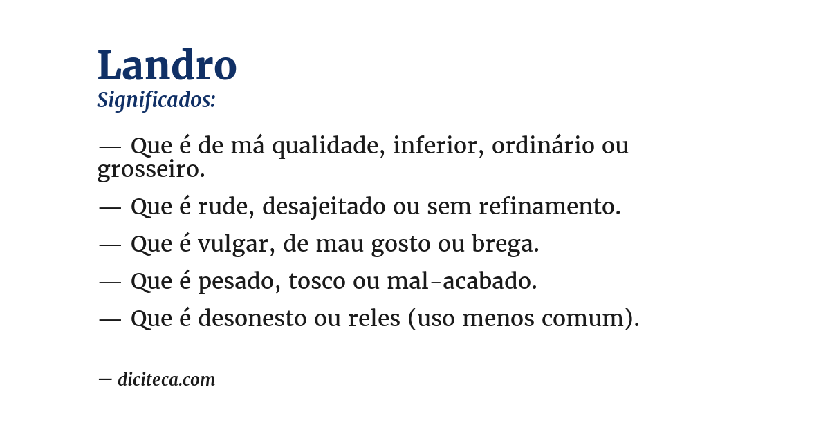 Significado de landro
