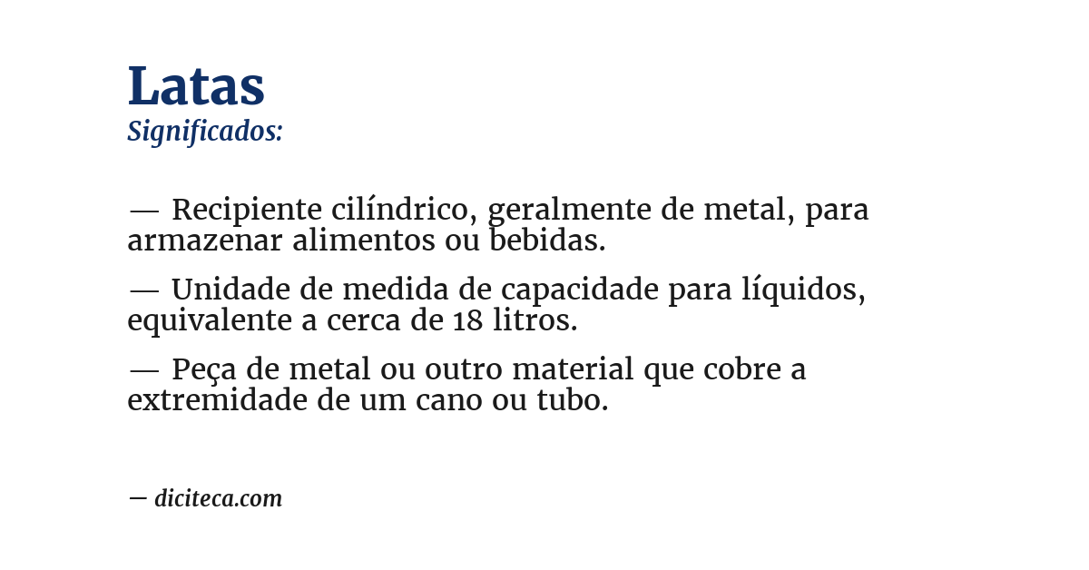 Significado de latas