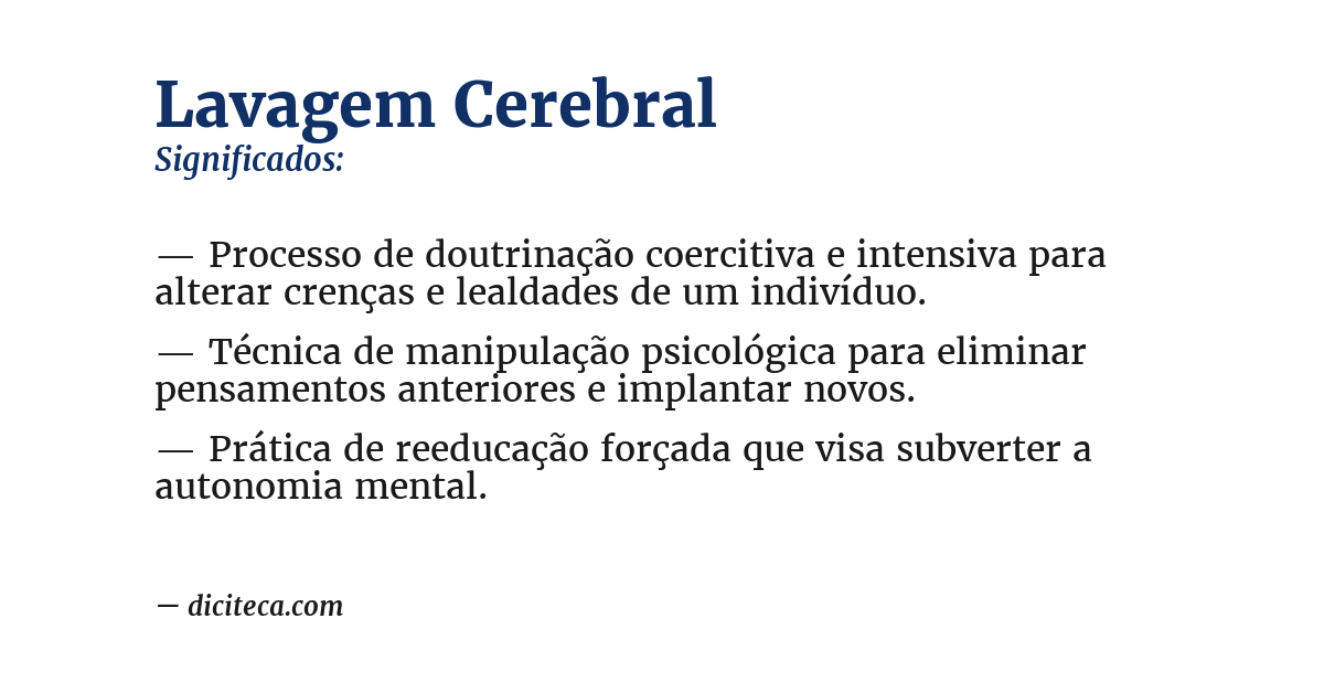 Significado de lavagem cerebral