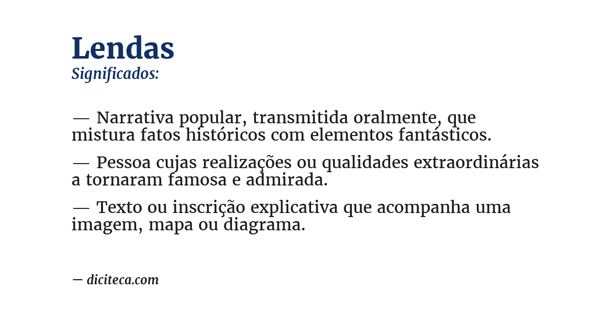 Significado de lendas