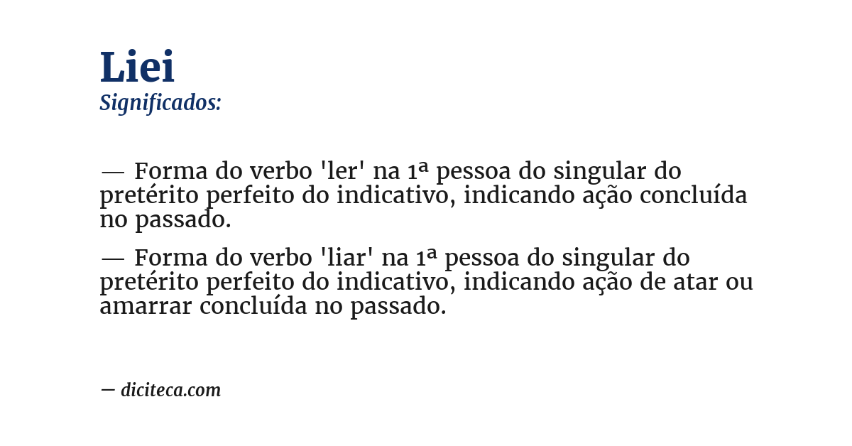Significado de liei