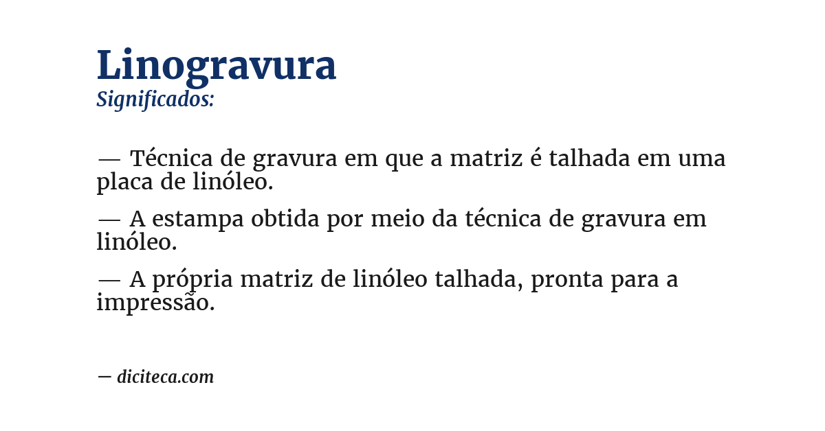 Significado de linogravura