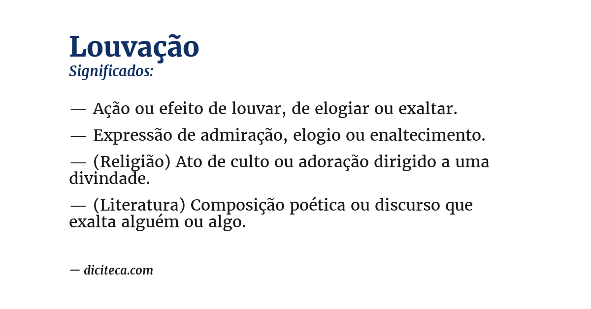 Significado de louvação
