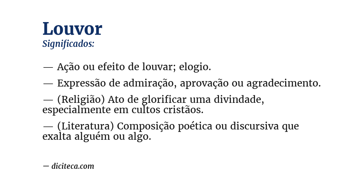 Significado de louvor