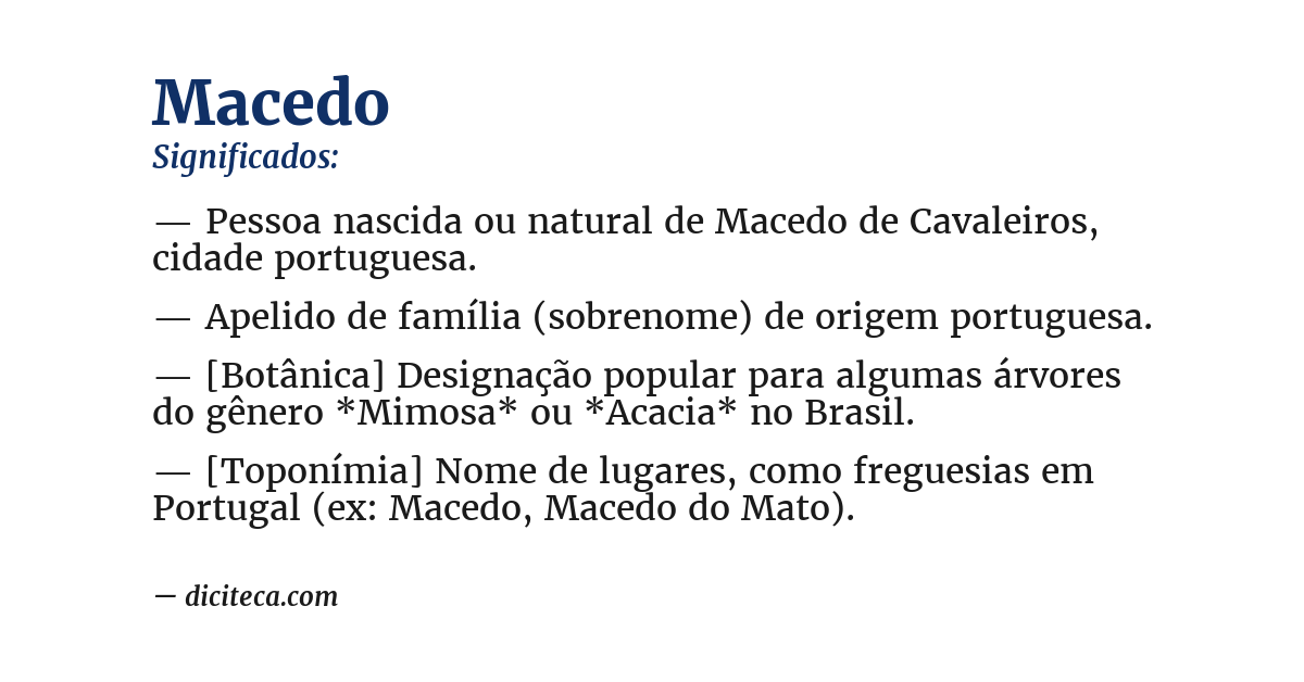 Significado de macedo