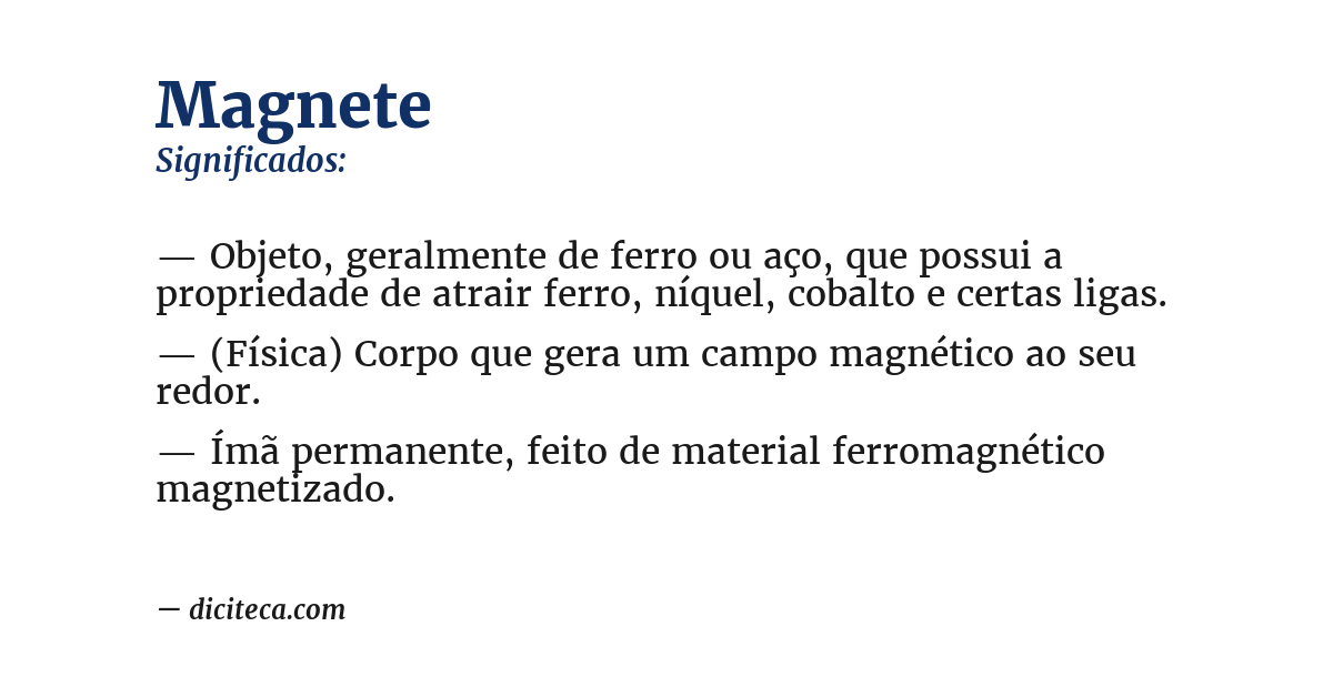 Significado de magnete