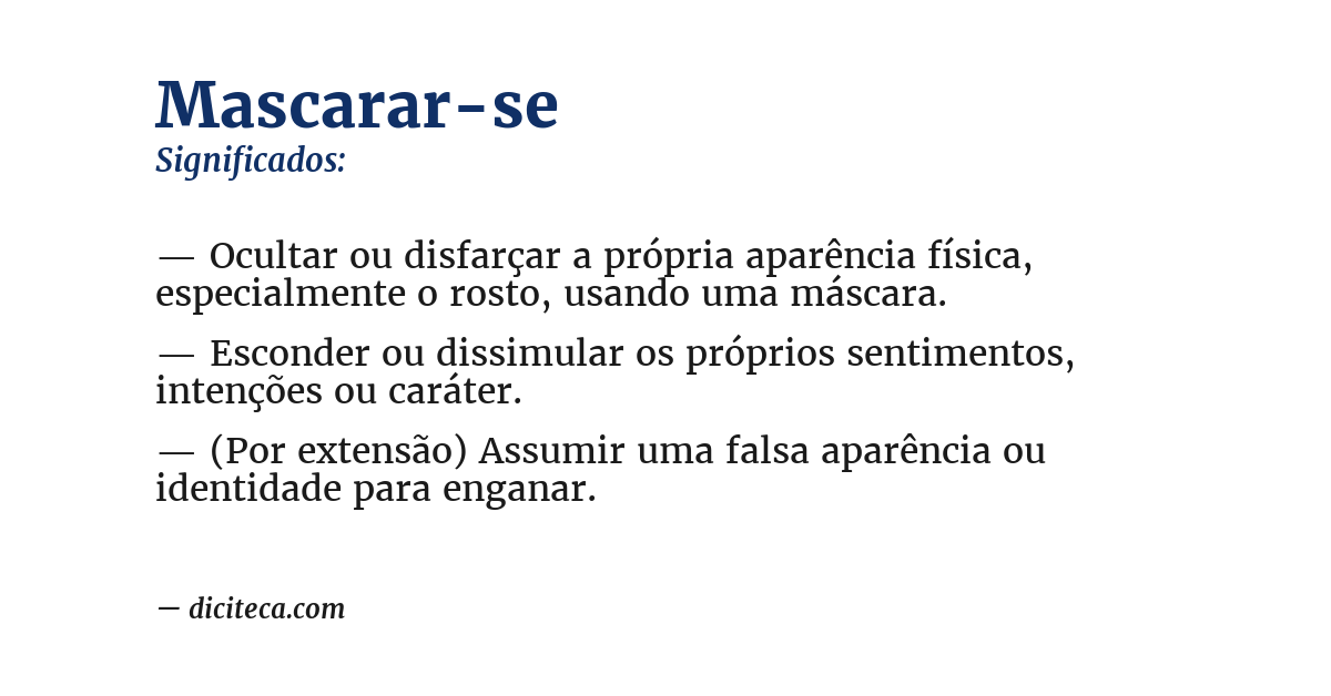 Significado de mascarar-se