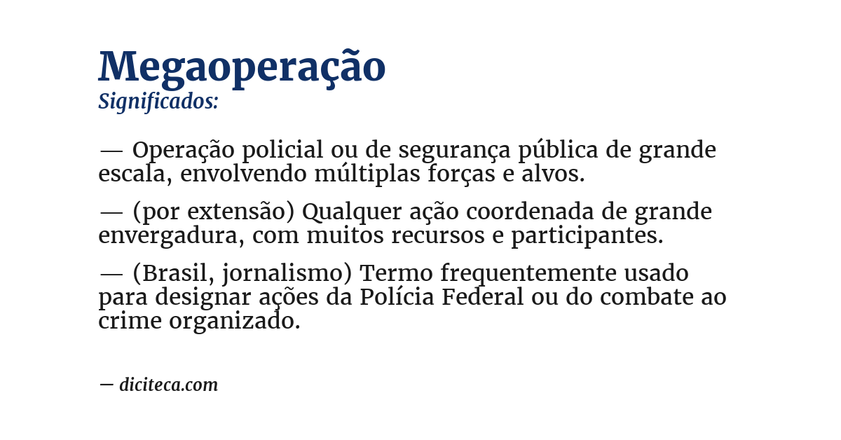 Significado de megaoperação