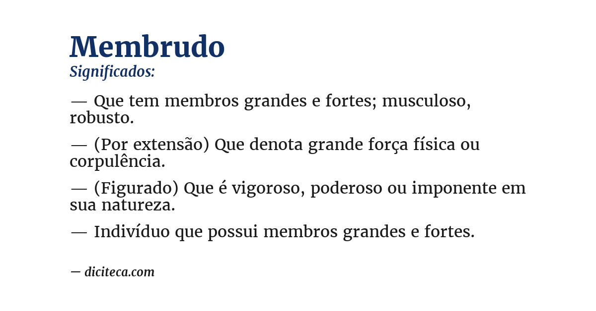 Significado de membrudo