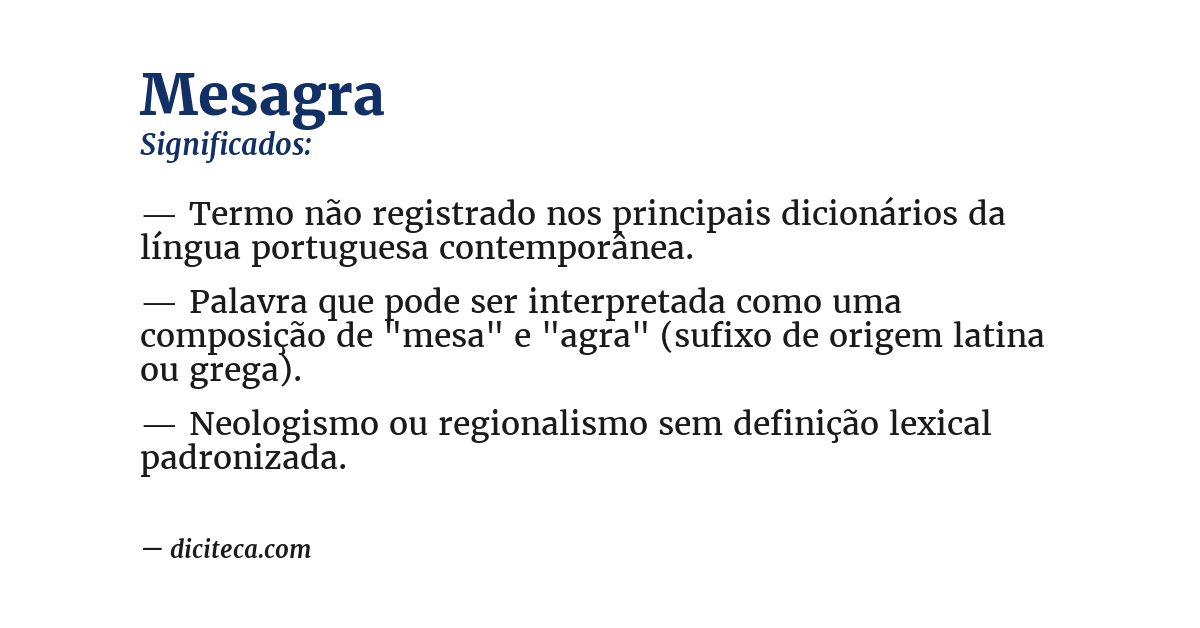 Significado de mesagra