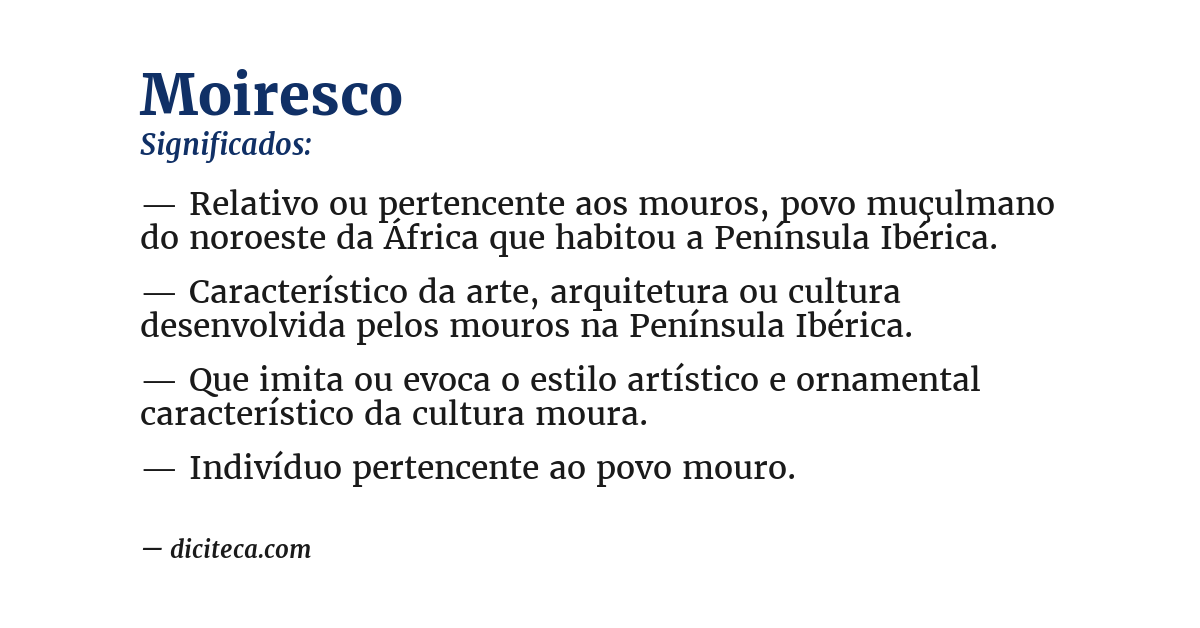 Significado de moiresco