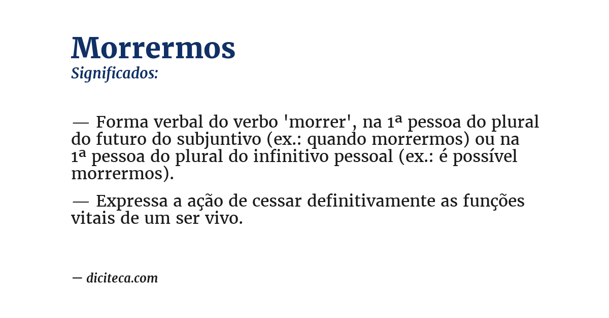 Significado de morrermos