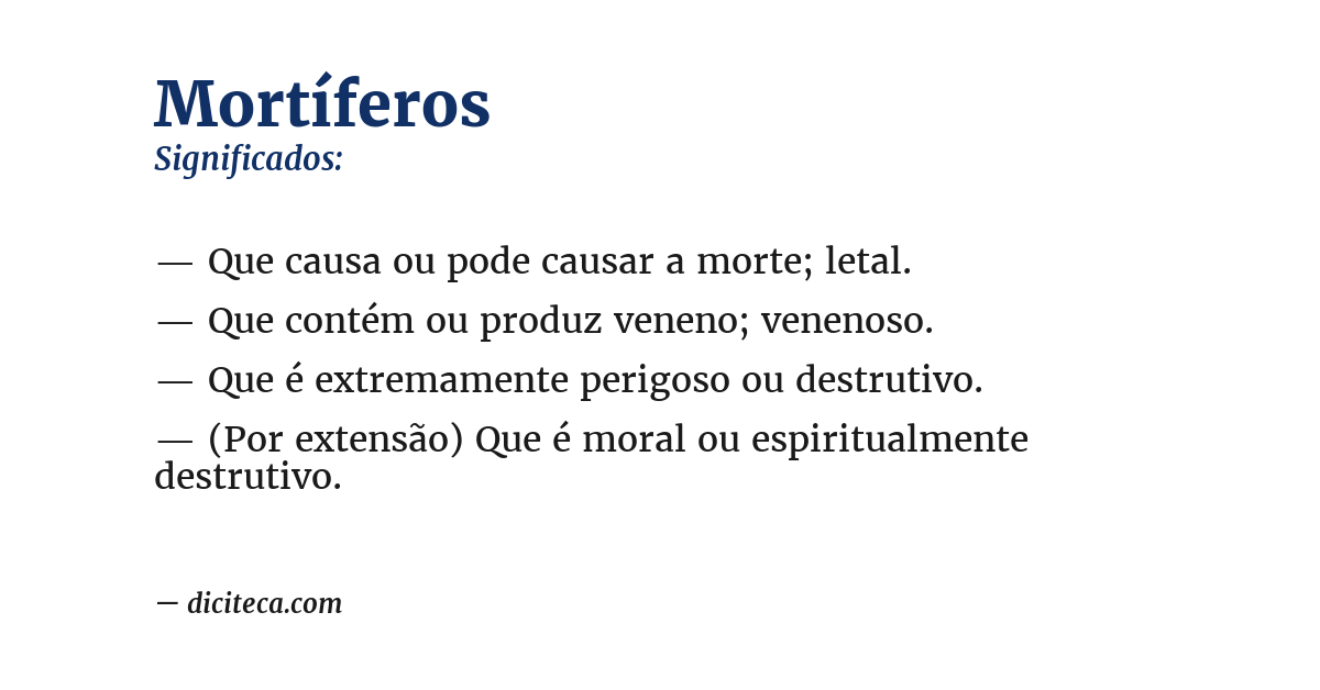 Significado de mortíferos