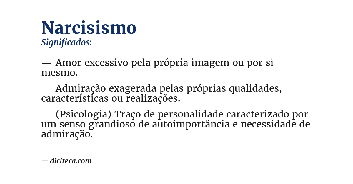 Significado de narcisismo