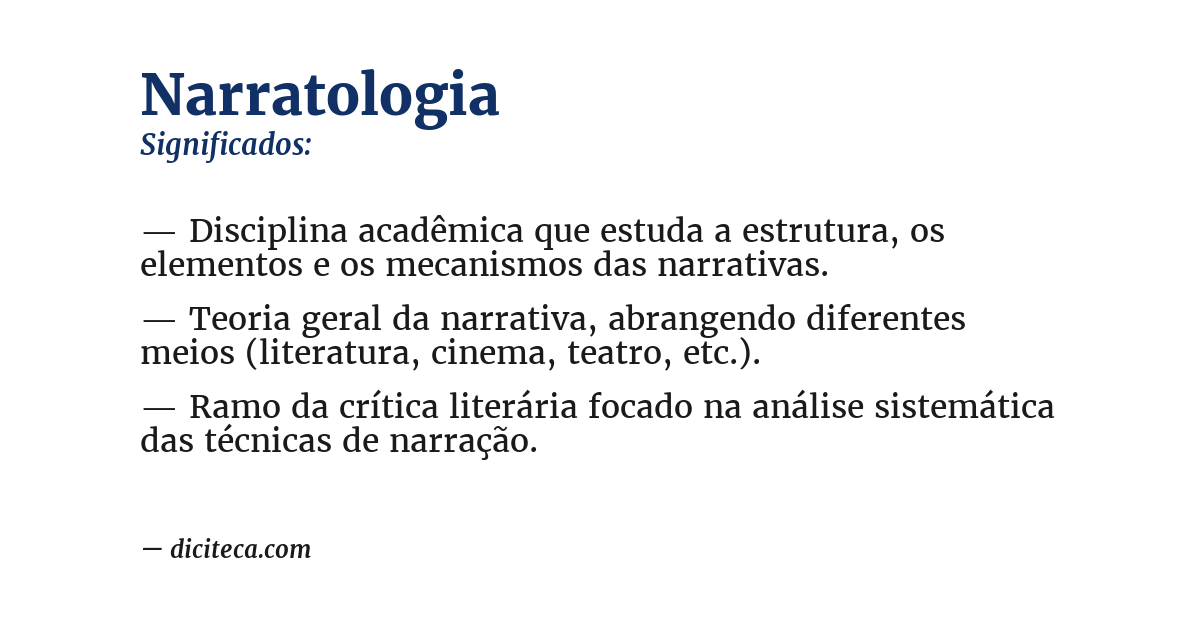 Significado de narratologia