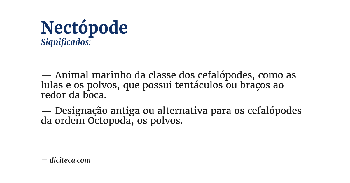 Significado de nectópode